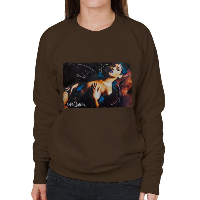 Sidney Maurer Original Portrait Of Rihanna White Womens Sweatshirt - Womens Sweatshirt