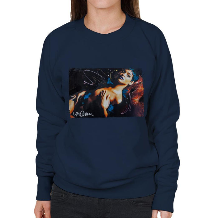 Sidney Maurer Original Portrait Of Rihanna White Womens Sweatshirt - Womens Sweatshirt
