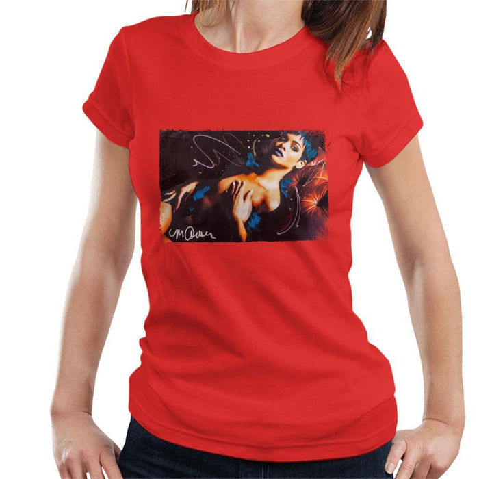 Sidney Maurer Original Portrait Of Rihanna White Womens T-Shirt - Womens T-Shirt