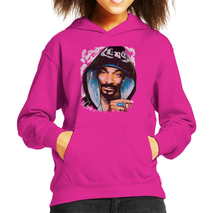 Sidney Maurer Original Portrait Of Snoop Dogg Smoking Kids Hooded Sweatshirt - Kids Boys Hooded Sweatshirt