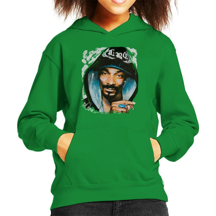 Sidney Maurer Original Portrait Of Snoop Dogg Smoking Kids Hooded Sweatshirt - Kids Boys Hooded Sweatshirt