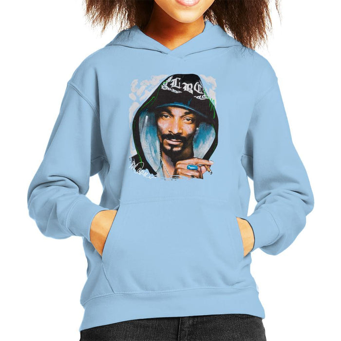 Sidney Maurer Original Portrait Of Snoop Dogg Smoking Kids Hooded Sweatshirt - Kids Boys Hooded Sweatshirt