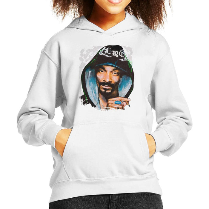 Sidney Maurer Original Portrait Of Snoop Dogg Smoking Kids Hooded Sweatshirt - Kids Boys Hooded Sweatshirt