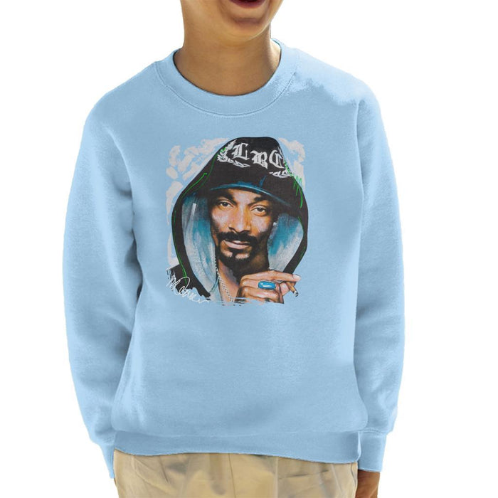 Sidney Maurer Original Portrait Of Snoop Dogg Smoking Kids Sweatshirt - Kids Boys Sweatshirt