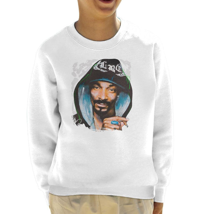 Sidney Maurer Original Portrait Of Snoop Dogg Smoking Kids Sweatshirt - Kids Boys Sweatshirt