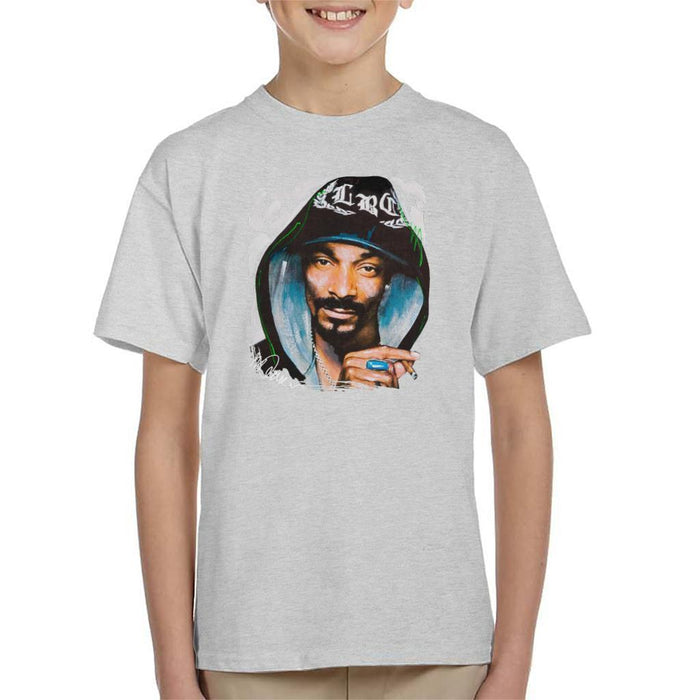 Sidney Maurer Original Portrait Of Snoop Dogg Smoking Kids T-Shirt - Kids Boys T-Shirt
