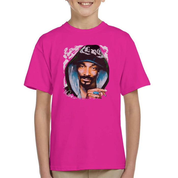 Sidney Maurer Original Portrait Of Snoop Dogg Smoking Kids T-Shirt - Kids Boys T-Shirt