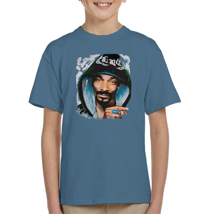 Sidney Maurer Original Portrait Of Snoop Dogg Smoking Kids T-Shirt - Kids Boys T-Shirt