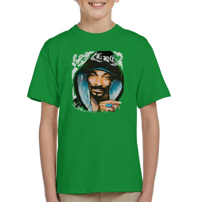 Sidney Maurer Original Portrait Of Snoop Dogg Smoking Kids T-Shirt - Kids Boys T-Shirt