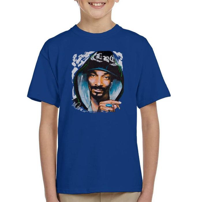 Sidney Maurer Original Portrait Of Snoop Dogg Smoking Kids T-Shirt - Kids Boys T-Shirt
