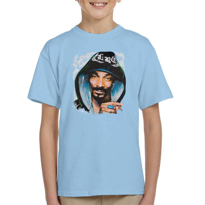 Sidney Maurer Original Portrait Of Snoop Dogg Smoking Kids T-Shirt - Kids Boys T-Shirt