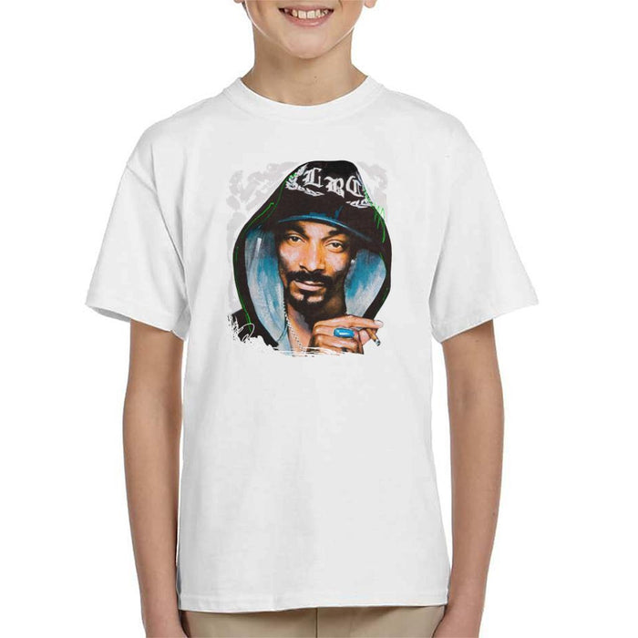 Sidney Maurer Original Portrait Of Snoop Dogg Smoking Kids T-Shirt - Kids Boys T-Shirt