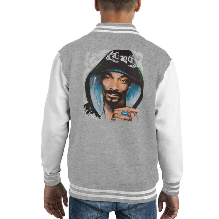 Sidney Maurer Original Portrait Of Snoop Dogg Smoking Kids Varsity Jacket - Kids Boys Varsity Jacket