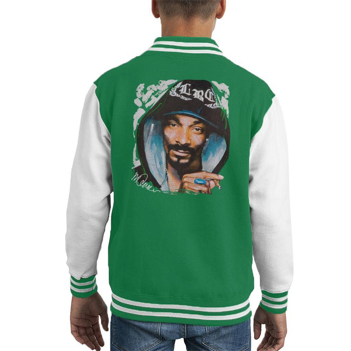 Sidney Maurer Original Portrait Of Snoop Dogg Smoking Kids Varsity Jacket - Kids Boys Varsity Jacket