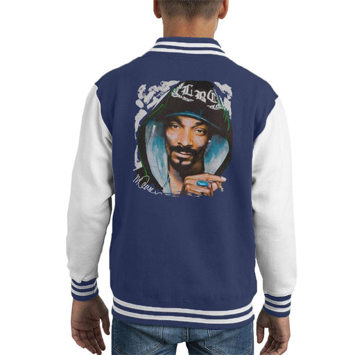 Sidney Maurer Original Portrait Of Snoop Dogg Smoking Kids Varsity Jacket - Kids Boys Varsity Jacket