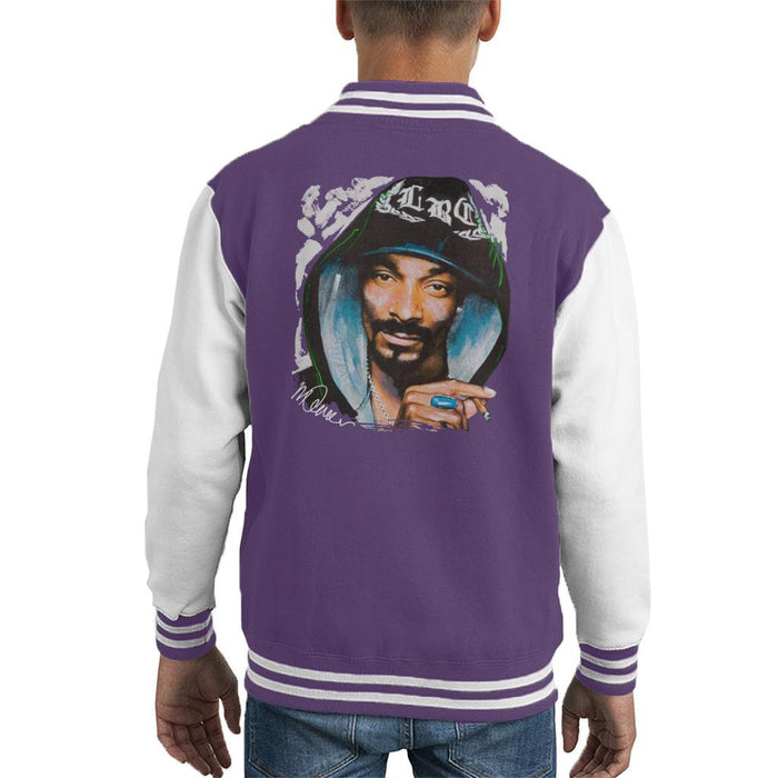 Sidney Maurer Original Portrait Of Snoop Dogg Smoking Kids Varsity Jacket - Kids Boys Varsity Jacket