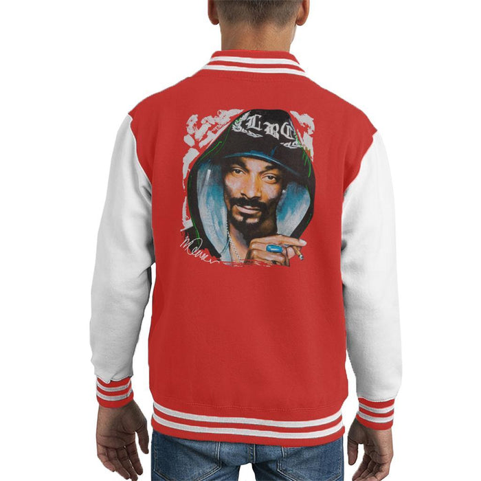 Sidney Maurer Original Portrait Of Snoop Dogg Smoking Kids Varsity Jacket - Kids Boys Varsity Jacket