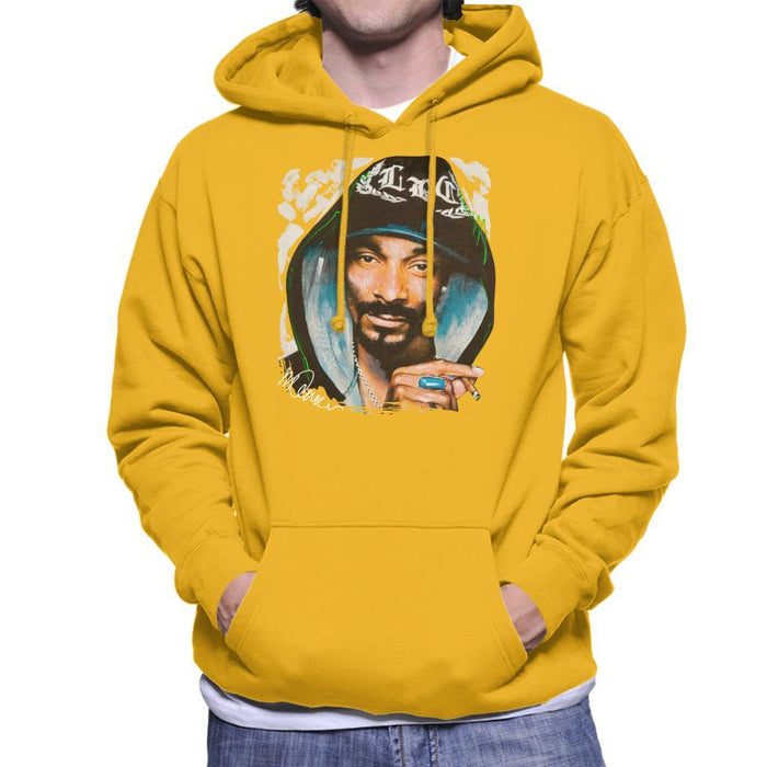 Sidney Maurer Original Portrait Of Snoop Dogg Smoking Mens Hooded Sweatshirt - Small / Gold - Mens Hooded Sweatshirt