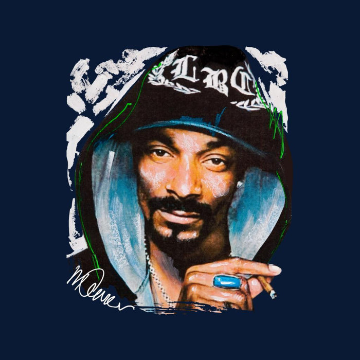 Sidney Maurer Original Portrait Of Snoop Dogg Smoking Mens Baseball Long Sleeved T-Shirt - Mens Baseball Long Sleeved T-Shirt