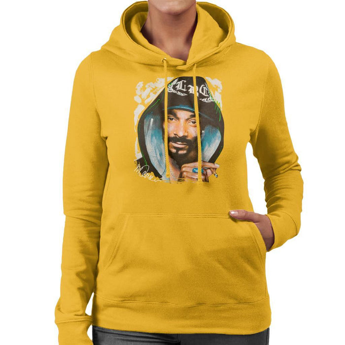 Sidney Maurer Original Portrait Of Snoop Dogg Smoking Womens Hooded Sweatshirt - Womens Hooded Sweatshirt