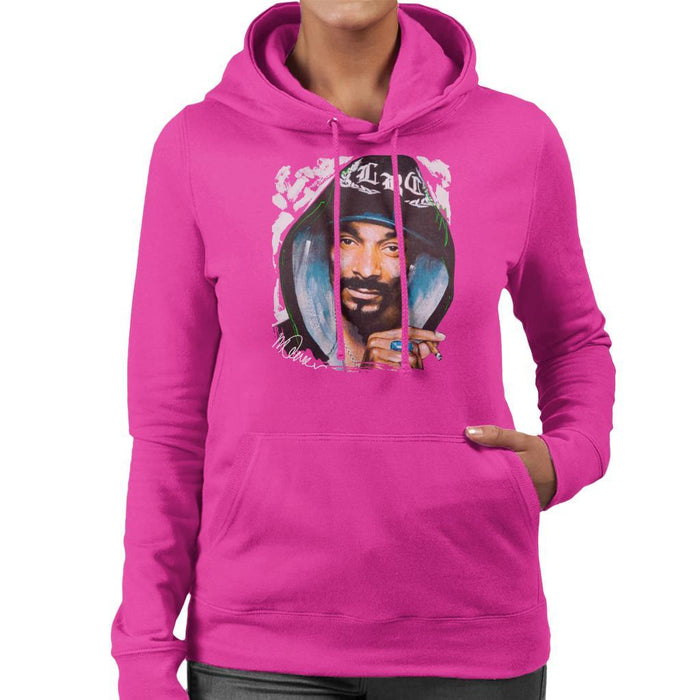 Sidney Maurer Original Portrait Of Snoop Dogg Smoking Womens Hooded Sweatshirt - Womens Hooded Sweatshirt