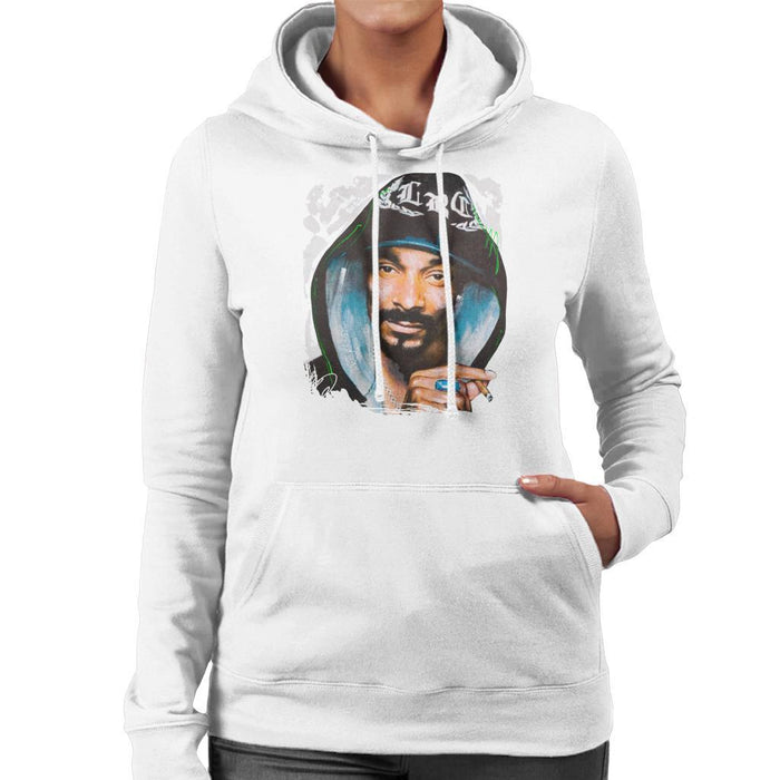 Sidney Maurer Original Portrait Of Snoop Dogg Smoking Womens Hooded Sweatshirt - Womens Hooded Sweatshirt