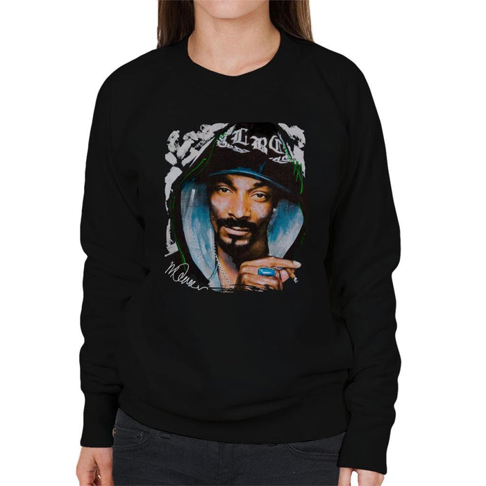 Sidney Maurer Original Portrait Of Snoop Dogg Smoking Womens Sweatshirt - Womens Sweatshirt