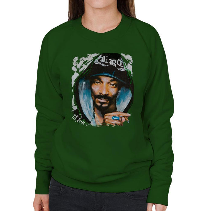 Sidney Maurer Original Portrait Of Snoop Dogg Smoking Womens Sweatshirt - Womens Sweatshirt