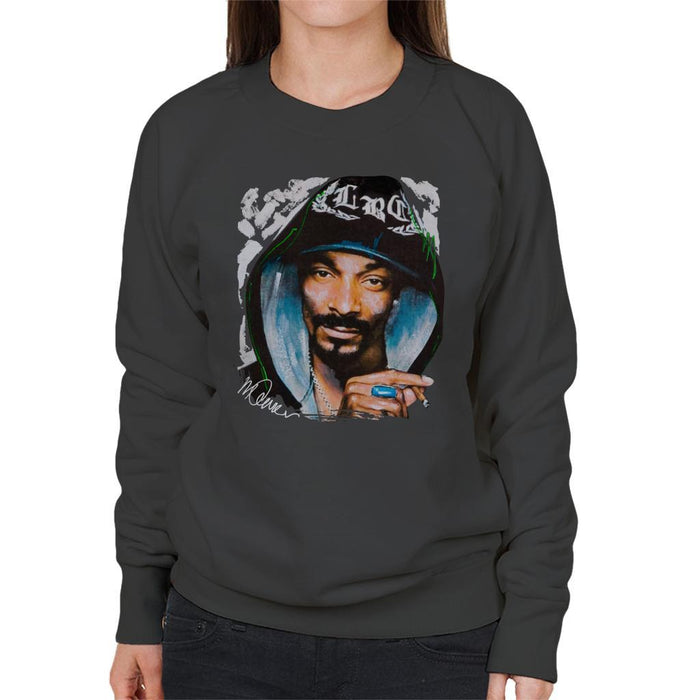 Sidney Maurer Original Portrait Of Snoop Dogg Smoking Womens Sweatshirt - Womens Sweatshirt