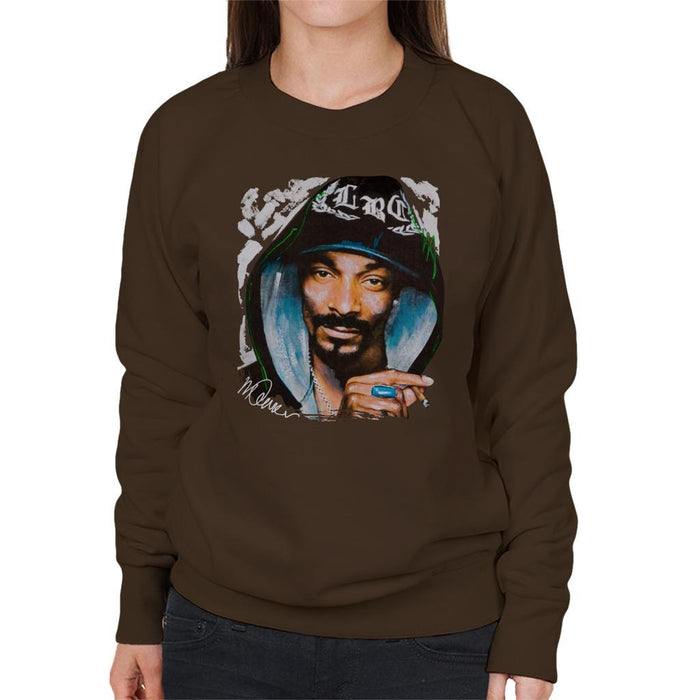 Sidney Maurer Original Portrait Of Snoop Dogg Smoking Womens Sweatshirt - Womens Sweatshirt