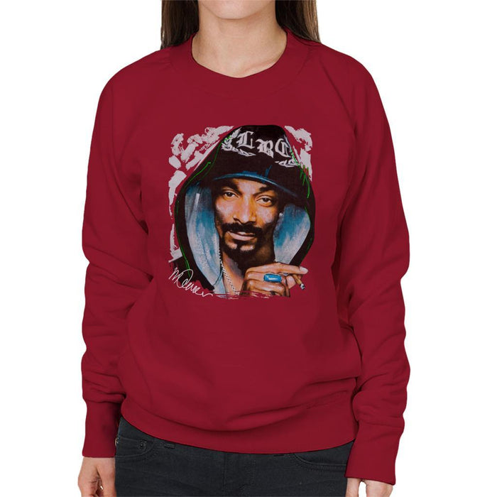 Sidney Maurer Original Portrait Of Snoop Dogg Smoking Womens Sweatshirt - Womens Sweatshirt