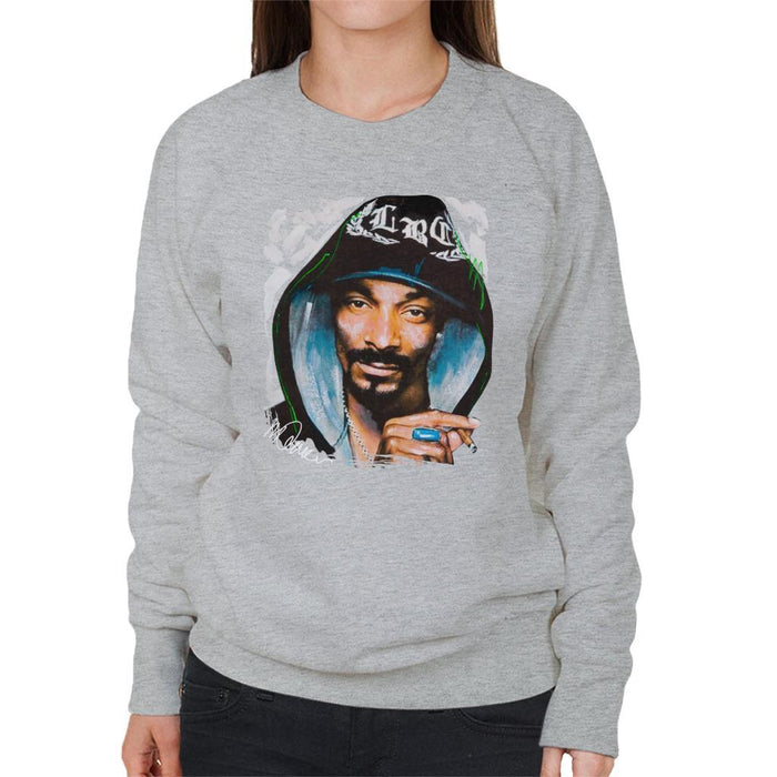 Sidney Maurer Original Portrait Of Snoop Dogg Smoking Womens Sweatshirt - Womens Sweatshirt