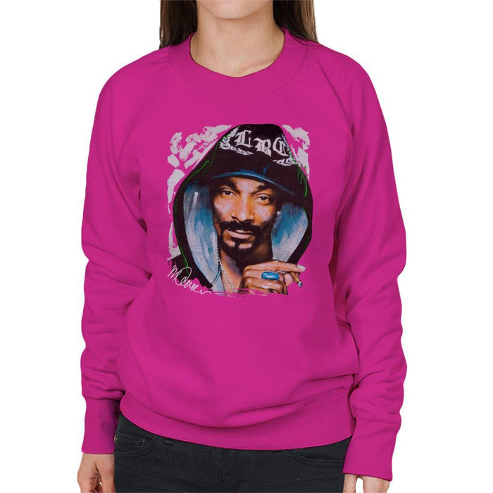 Sidney Maurer Original Portrait Of Snoop Dogg Smoking Womens Sweatshirt - Womens Sweatshirt