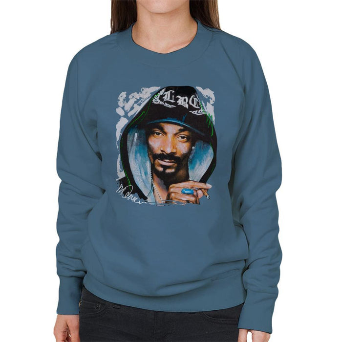 Sidney Maurer Original Portrait Of Snoop Dogg Smoking Womens Sweatshirt - Womens Sweatshirt