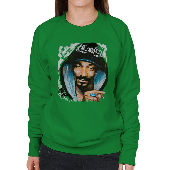 Sidney Maurer Original Portrait Of Snoop Dogg Smoking Womens Sweatshirt - Womens Sweatshirt