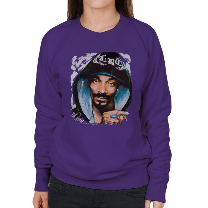 Sidney Maurer Original Portrait Of Snoop Dogg Smoking Womens Sweatshirt - Womens Sweatshirt
