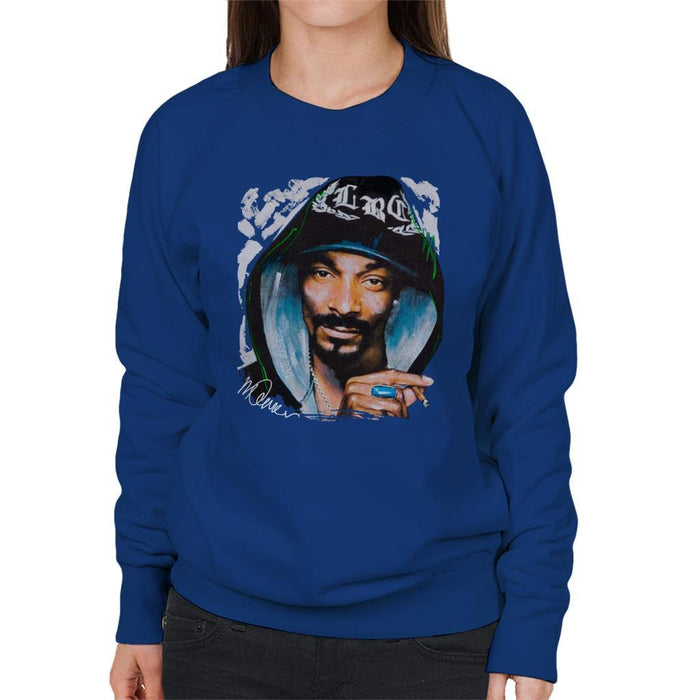 Sidney Maurer Original Portrait Of Snoop Dogg Smoking Womens Sweatshirt - Womens Sweatshirt