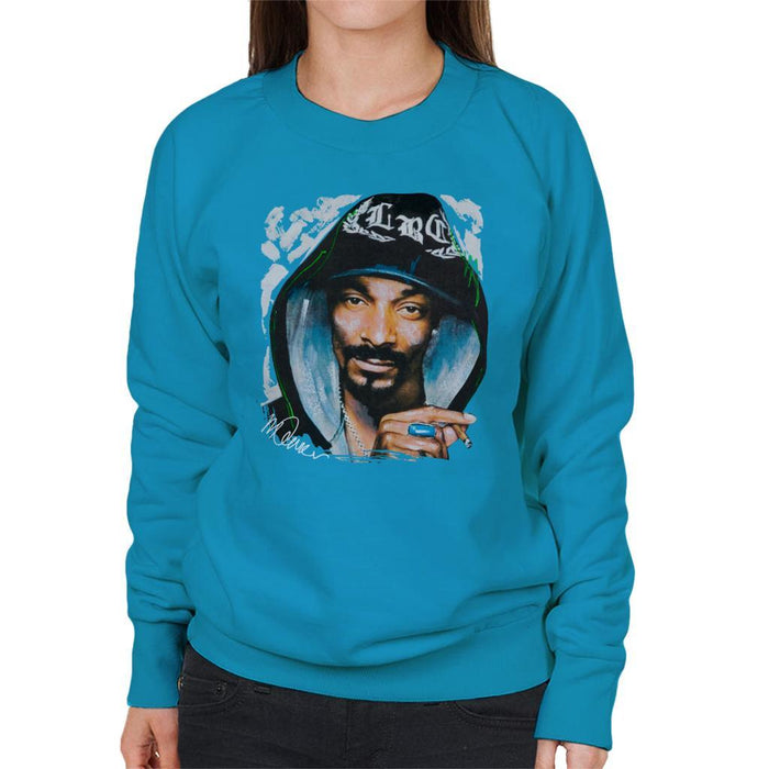 Sidney Maurer Original Portrait Of Snoop Dogg Smoking Womens Sweatshirt - Womens Sweatshirt