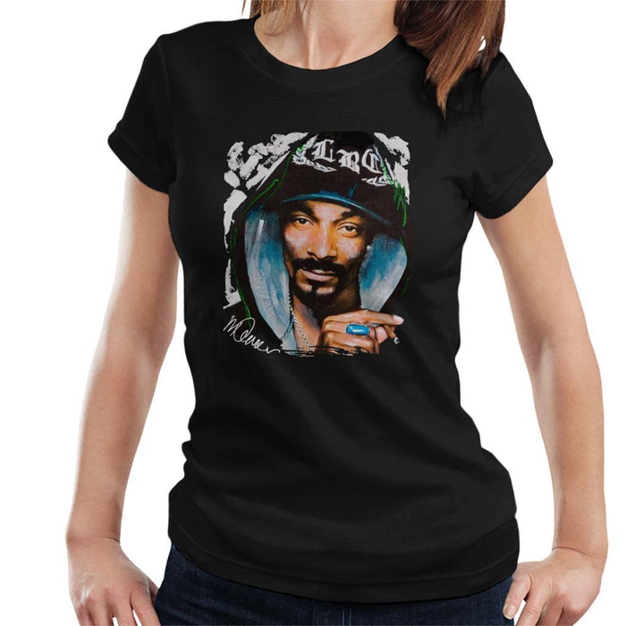 Sidney Maurer Original Portrait Of Snoop Dogg Smoking Womens T-Shirt - Womens T-Shirt