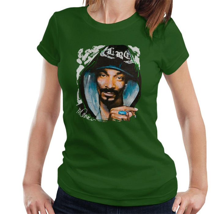Sidney Maurer Original Portrait Of Snoop Dogg Smoking Womens T-Shirt - Womens T-Shirt