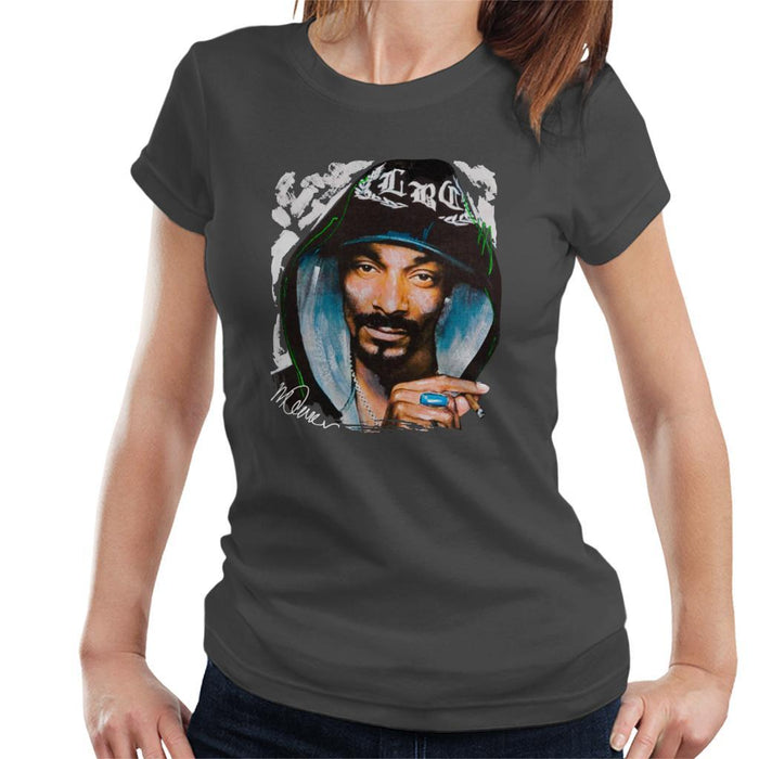 Sidney Maurer Original Portrait Of Snoop Dogg Smoking Womens T-Shirt - Womens T-Shirt