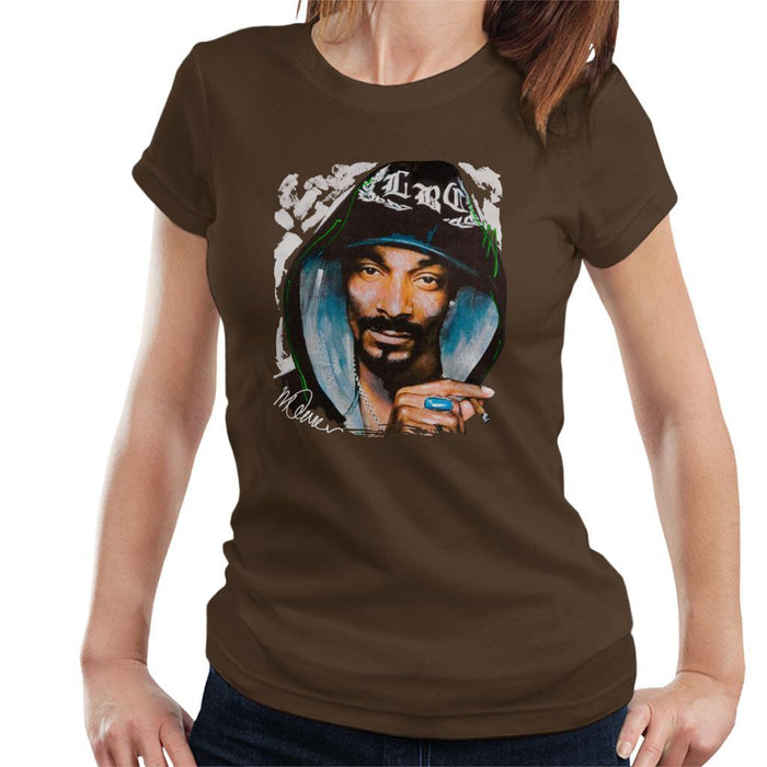 Sidney Maurer Original Portrait Of Snoop Dogg Smoking Womens T-Shirt - Womens T-Shirt