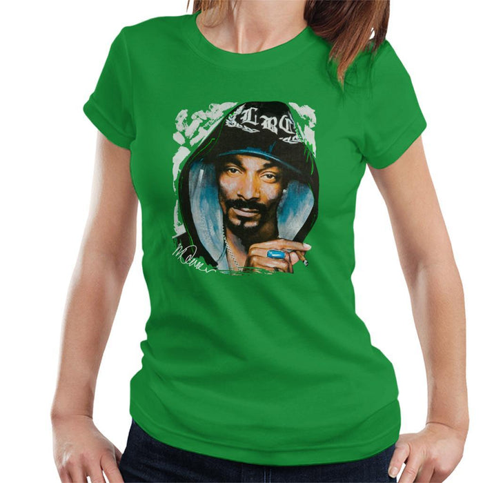 Sidney Maurer Original Portrait Of Snoop Dogg Smoking Womens T-Shirt - Womens T-Shirt