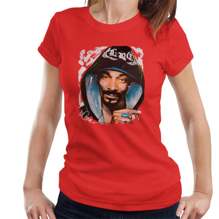 Sidney Maurer Original Portrait Of Snoop Dogg Smoking Womens T-Shirt - Womens T-Shirt