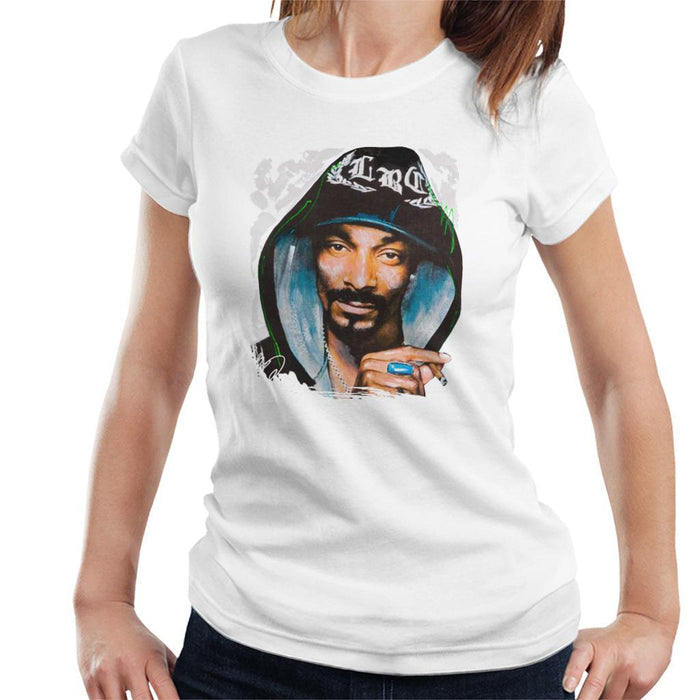 Sidney Maurer Original Portrait Of Snoop Dogg Smoking Womens T-Shirt - Womens T-Shirt