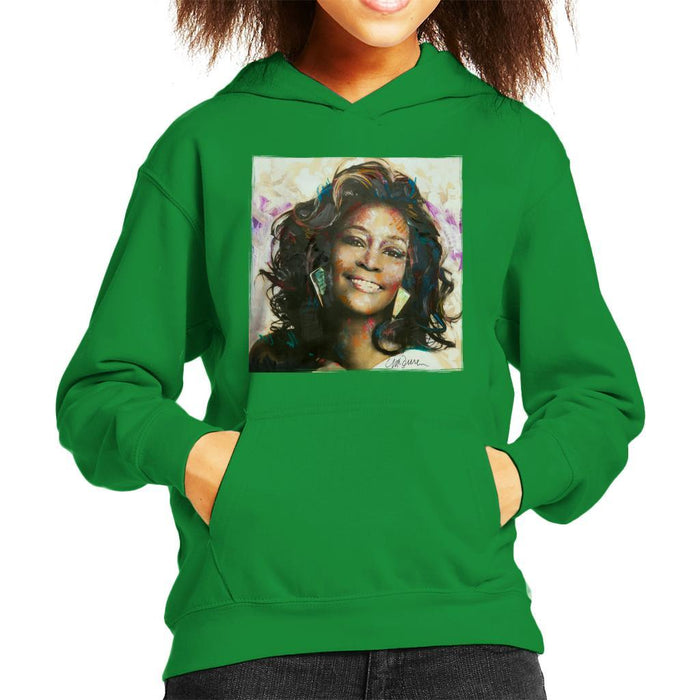 Sidney Maurer Original Portrait Of Whitney Houston Triangle Earrings Kids Hooded Sweatshirt - Kids Boys Hooded Sweatshirt