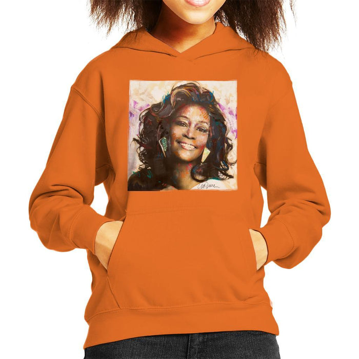 Sidney Maurer Original Portrait Of Whitney Houston Triangle Earrings Kids Hooded Sweatshirt - Kids Boys Hooded Sweatshirt