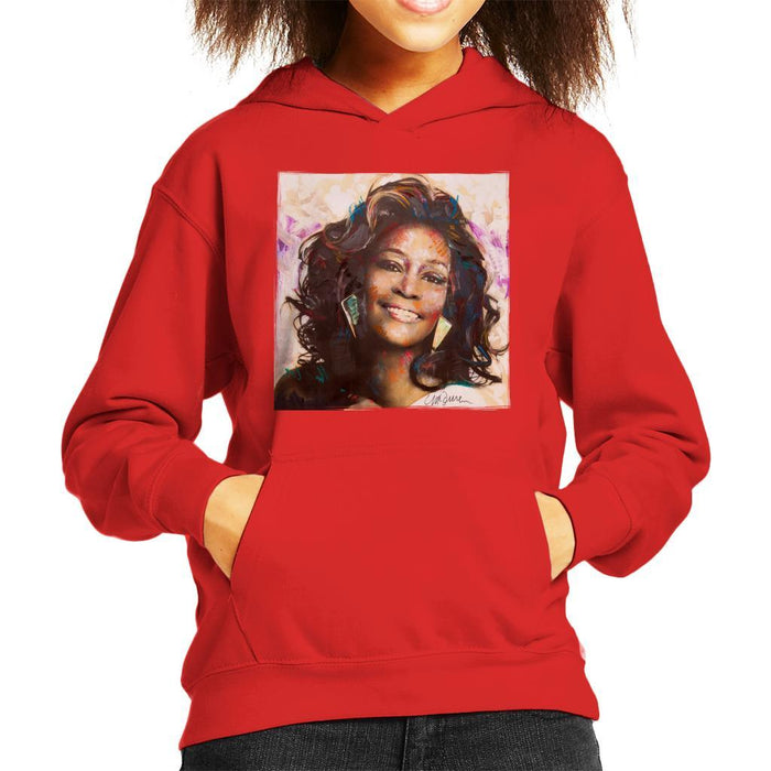 Sidney Maurer Original Portrait Of Whitney Houston Triangle Earrings Kids Hooded Sweatshirt - Kids Boys Hooded Sweatshirt