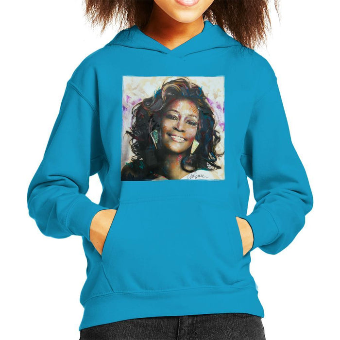 Sidney Maurer Original Portrait Of Whitney Houston Triangle Earrings Kids Hooded Sweatshirt - Kids Boys Hooded Sweatshirt