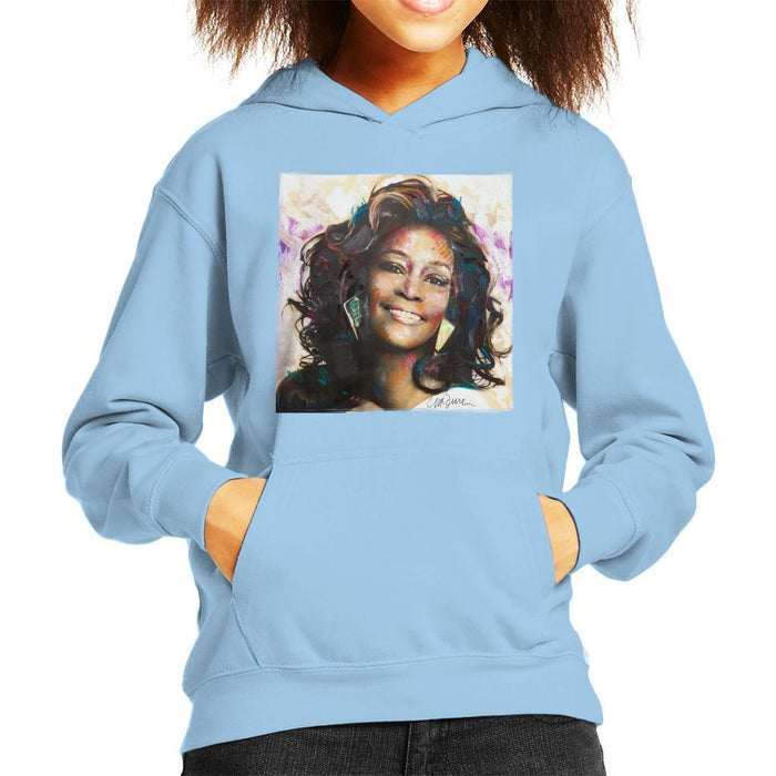 Sidney Maurer Original Portrait Of Whitney Houston Triangle Earrings Kids Hooded Sweatshirt - Kids Boys Hooded Sweatshirt